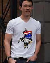 Load image into Gallery viewer, Eagle Giant Scratch USA Flag Gift For Women Guys V-Neck