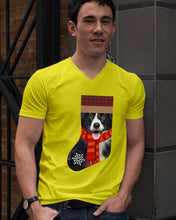 Load image into Gallery viewer, Santa Border Collie In Stock Gift For Dog Lovers Guys V-Neck