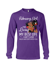 Load image into Gallery viewer, Betty Boop February Girl Living My Best Life Birthday Meaningful Gift Unisex Long Sleeve
