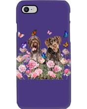 Load image into Gallery viewer, German Wirehaired Pointer With Peonies Gift For Dog Lovers Phone case