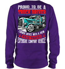 Load image into Gallery viewer, Proud To Be A Truck Driver Corner Office With A View Unisex Long Sleeve