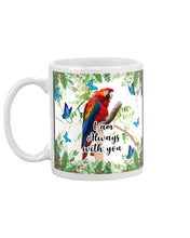 Load image into Gallery viewer, Scarlet Macaw With Butterflies I Am Always With You Gift For Lover Mug