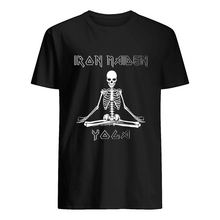 Load image into Gallery viewer, Yoga Iron Skeleton Dark Blue Background Gift For Men Guys Tee