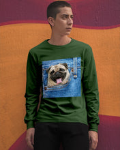Load image into Gallery viewer, baby Pug In Denim Pocket Gift For Dog Lovers Unisex Long Sleeve