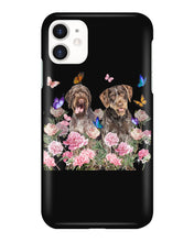 Load image into Gallery viewer, German Wirehaired Pointer With Peonies Gift For Dog Lovers Phone case