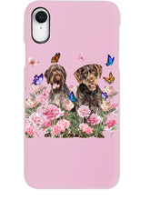 Load image into Gallery viewer, German Wirehaired Pointer With Peonies Gift For Dog Lovers Phone case