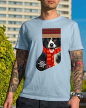 Load image into Gallery viewer, Santa Border Collie In Stock Gift For Dog Lovers Guys Tee