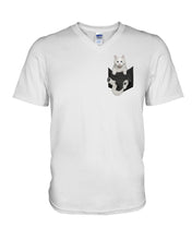 Load image into Gallery viewer, Cat In Your Front Pocket Great Gift For Cat Lovers Guys V-Neck