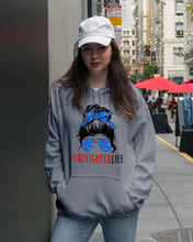 Load image into Gallery viewer, Firefighter Make You Life Safe Lady With Blue Ribbonhead Gift For Women Hoodie