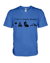 Load image into Gallery viewer, Simple Woman Loves Wine Camping Shoes And Climbing Guys V-Neck