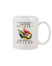 Load image into Gallery viewer, Never Underestimate A 60 Year Old Man Can Play A Guitar Mug