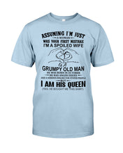 Load image into Gallery viewer, A Spoiled Wife Of An October Grumpy Old Man Birthday Meaningful Gift Guys Tee