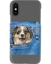 Load image into Gallery viewer, Australian Shepherd In Denim Pocket Gift For Dog Lovers Phone case