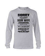 Load image into Gallery viewer, Gift For Husband Taken By A November Sexy Wife Who Happens To Cuss A Lot Unisex Long Sleeve