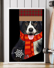 Load image into Gallery viewer, Santa Border Collie In Stock Gift For Dog Lovers Vertical Poster