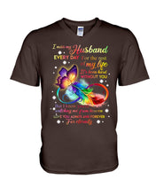 Load image into Gallery viewer, I Miss My Husband Every Day Love You Forever Trending Guys V-Neck