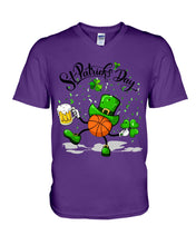 Load image into Gallery viewer, Basketball Saint Patrick's Day Gift For Basketball Lovers Guys V-Neck