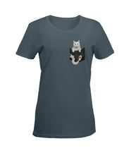 Load image into Gallery viewer, Cat In Your Front Pocket Great Gift For Cat Lovers Ladies Tee