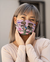 Load image into Gallery viewer, German Wirehaired Pointer With Peonies Gift For Dog Lovers Cloth Face Mask