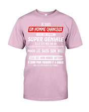 Load image into Gallery viewer, Je Suis Un Homme Chanceux J'ai Line Femme Custom Design Je Suis Son Roi Guys Tee