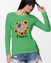 Load image into Gallery viewer, Peace Sign Sunflower Birthday Gift For Girls Unisex Long Sleeve