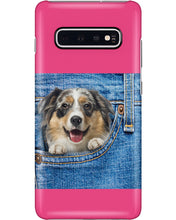 Load image into Gallery viewer, Australian Shepherd In Denim Pocket Gift For Dog Lovers Phone case