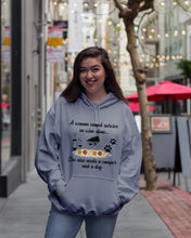 Load image into Gallery viewer, A Woman Cannot Survive On Wine Alone She Also Needs A Camper And A Dog Hoodie