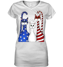 Load image into Gallery viewer, Cat Happy America Independence's Day Special Custom Design Ladies V-Neck
