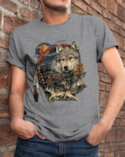 Load image into Gallery viewer, Native Wolf Gift For Wolf Lovers Guys Tee