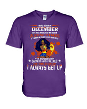 Load image into Gallery viewer, December Superwoman Life Has Knocked Me Down Birthday Meaningful Gift Guys V-Neck