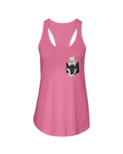 Load image into Gallery viewer, Cat In Your Front Pocket Great Gift For Cat Lovers Ladies Flowy Tank