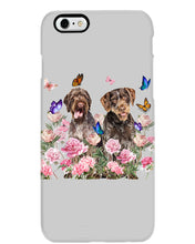 Load image into Gallery viewer, German Wirehaired Pointer With Peonies Gift For Dog Lovers Phone case