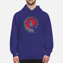 Load image into Gallery viewer, Raven Viking Culture Celtic Design Gray And Red Hoodie