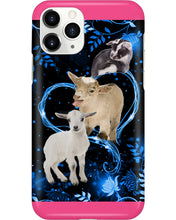 Load image into Gallery viewer, Lovely Phone Case Twinkling Blue Heart Gift For Goat Lovers Phone case