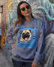 Load image into Gallery viewer, baby Pug In Denim Pocket Gift For Dog Lovers Sweatshirt