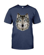 Load image into Gallery viewer, Wolf's Face Simple Unique Custom Design For Animal Lovers Guys Tee