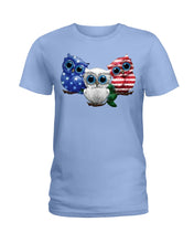Load image into Gallery viewer, Lovely Phone Case Three Owl With US Flag Gift For Owl Lovers Ladies Tee