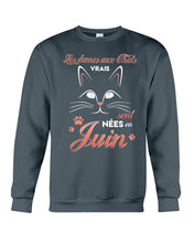Load image into Gallery viewer, Lé Dames Aux Thats Vrais Sont Nées En Juin For Birthday Gift Sweatshirt