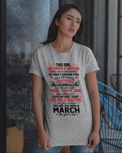 Load image into Gallery viewer, This Girl Has Fought A Thousand This Girl Was Born In March Guys Tee