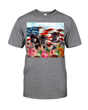 Load image into Gallery viewer, American Flag Sky Flower German Shepherd Gift For Dog Lovers Guys Tee