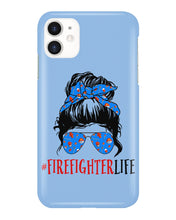 Load image into Gallery viewer, Firefighter Make You Life Safe Lady With Blue Ribbonhead Gift For Women Phone case