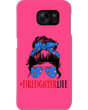 Load image into Gallery viewer, Firefighter Make You Life Safe Lady With Blue Ribbonhead Gift For Women Phone case