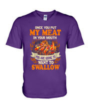 Load image into Gallery viewer, Once You Put My Meat In Your Mouth Unique Custom Design Guys V-Neck