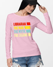 Load image into Gallery viewer, Vintage Funny Librarian The Man The Myth The Legend Gift For Friends Unisex Long Sleeve