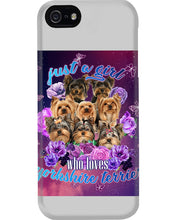 Load image into Gallery viewer, A Girl Loves Yorkshire Terrier Gift For Dog Lovers Phone case