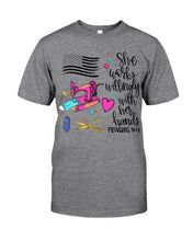 Load image into Gallery viewer, She Works Willingly With Her Hands Gift For Sew Lovers Guys Tee