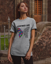 Load image into Gallery viewer, Birthday Gift For November Girl They Whispered To Her You Cannot Withstand The Storm Guys Tee