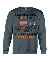 Load image into Gallery viewer, A Man Loves Beer And Dachshund Gift For Dog Lovers Sweatshirt