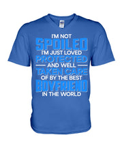 Load image into Gallery viewer, I'm Just Loved Protected And Well Taken Care Of By The Best Boyfriend Guys V-Neck