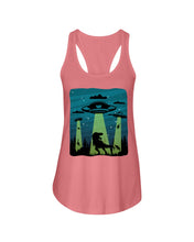 Load image into Gallery viewer, UFA Dinosaur T Rex Sky Full Of Stars Ladies Flowy Tank